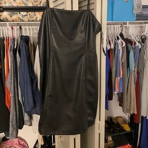 Black leather dress